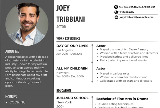 design a professional resume or CV